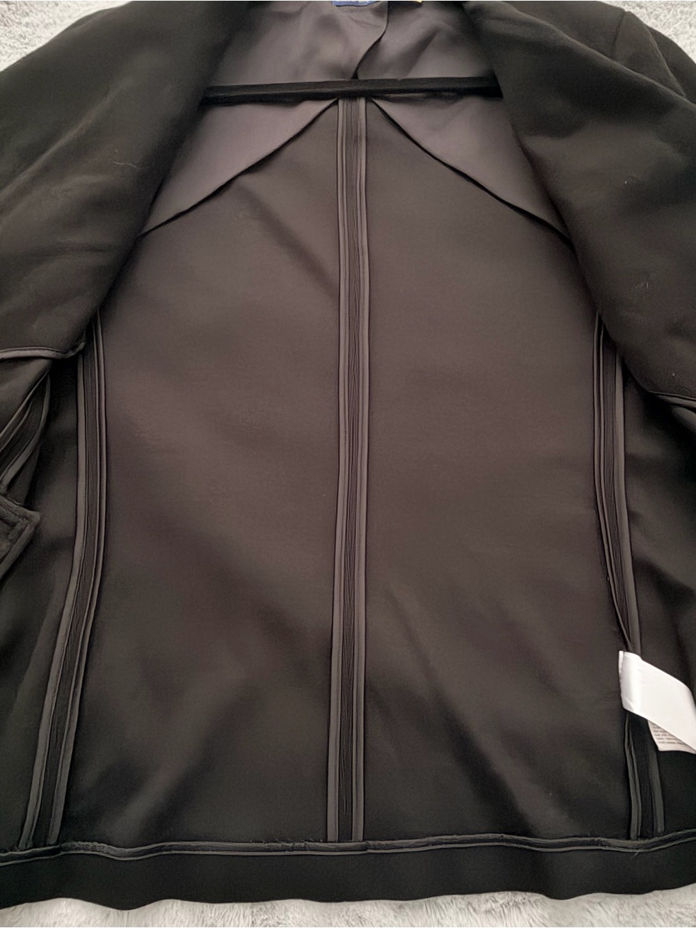 Polo Ralph Lauren Knit Double Breasted Blazer Jacket Black Silver Crest Size 16 - Picture 9 of 12